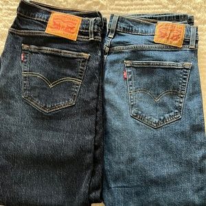 Men’s Levi’s 505 jeans/waist 34, length 30 both worn once. Both pairs.
